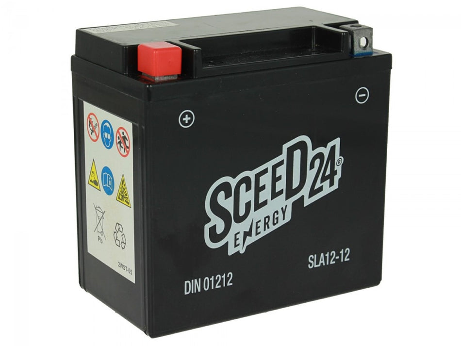 Sceed24 Batterie SLA12-12, 12 V, 12 A, Gel / SLA, TOP PREIS-TOP QUALITÄT für YTX14-BS, Factory activated