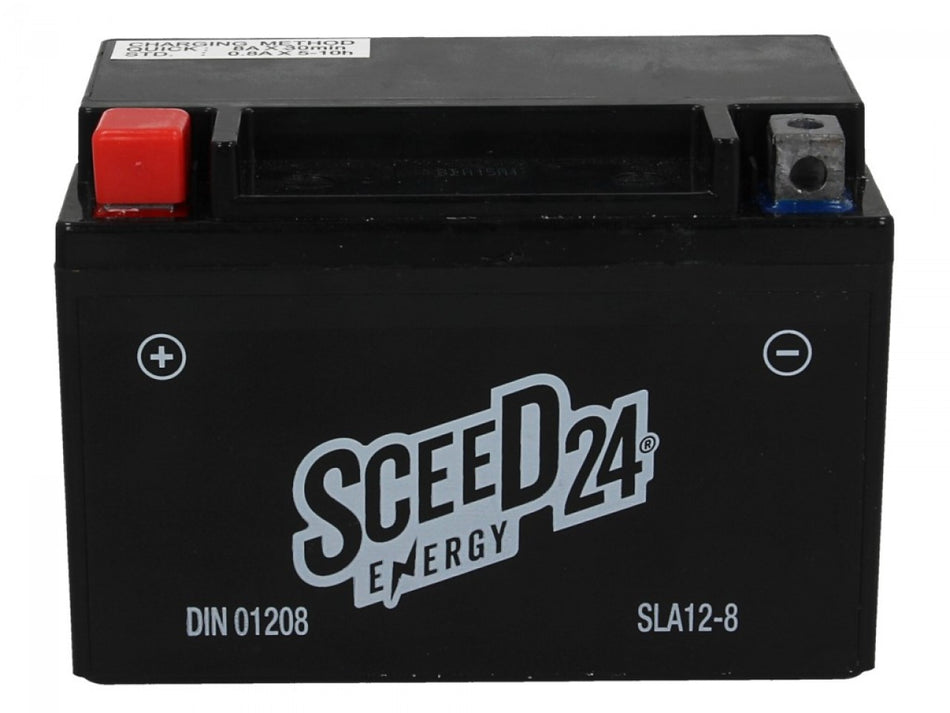 Sceed24 Batterie SLA12-8, 12 V, 8 A, Gel / SLA, TOP PREIS-TOP QUALITÄT für YTX9-BS, Factory activated, 150x86x105 mm
