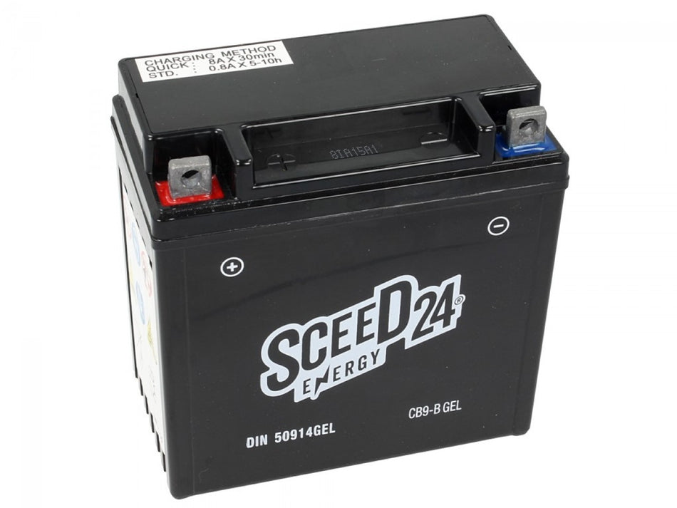 Sceed24 Batterie HB9-B GEL, 12 V, 9 A, Gel / SLA, TOP PREIS-TOP QUALITÄT (für YB9-B oder 12N9-4B-1), 140x80x135 mm