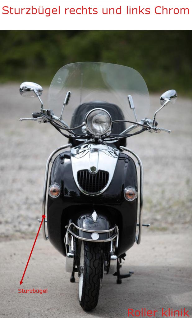Seitliche Sturzbügel Chrom für Retro Roller 25ccm 50ccm 125ccm BENZHOU ZNEN