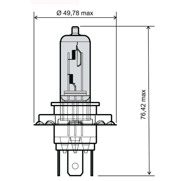Halogenlampe Bilux Halogen H4 12V 35/35W P43T WHITE BULB (E1) Birne Glühbirne