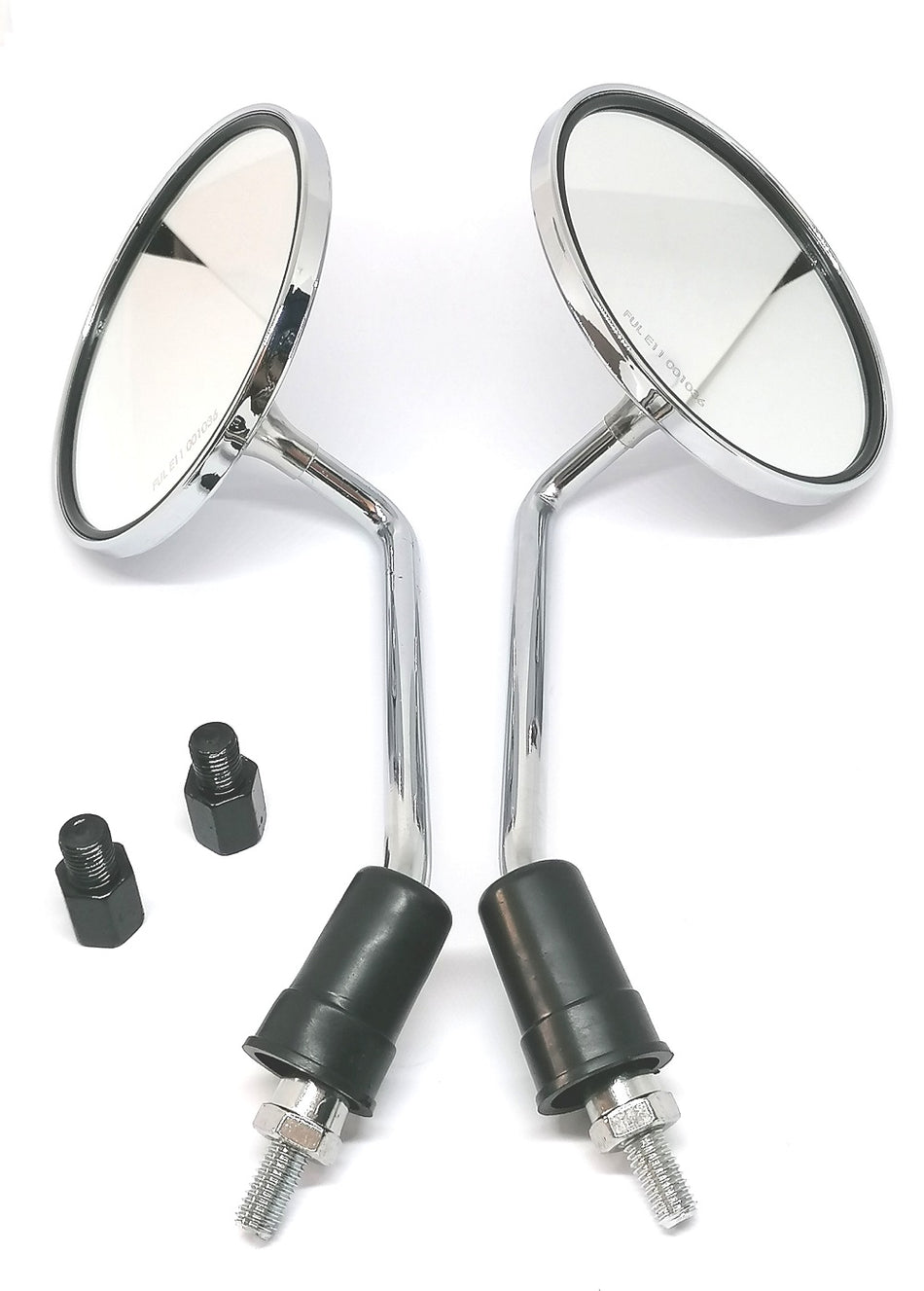 8mm Spiegel Rückspiegel Chrom für 50cc 70cc 90cc 110cc 125cc 150cc 200cc 250cc Scooter Motorrad Moped Quad/ATV mit 2 Adapte M10