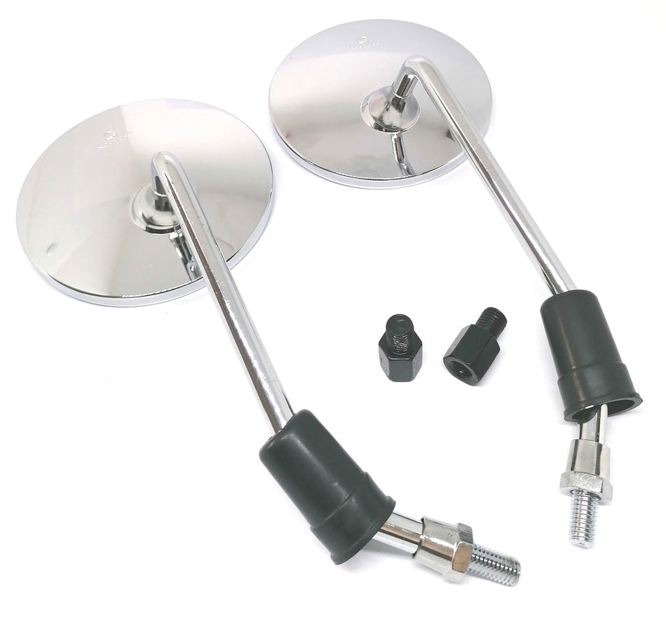 8mm Spiegel Rückspiegel Chrom für 50cc 70cc 90cc 110cc 125cc 150cc 200cc 250cc Scooter Motorrad Moped Quad/ATV mit 2 Adapte M10