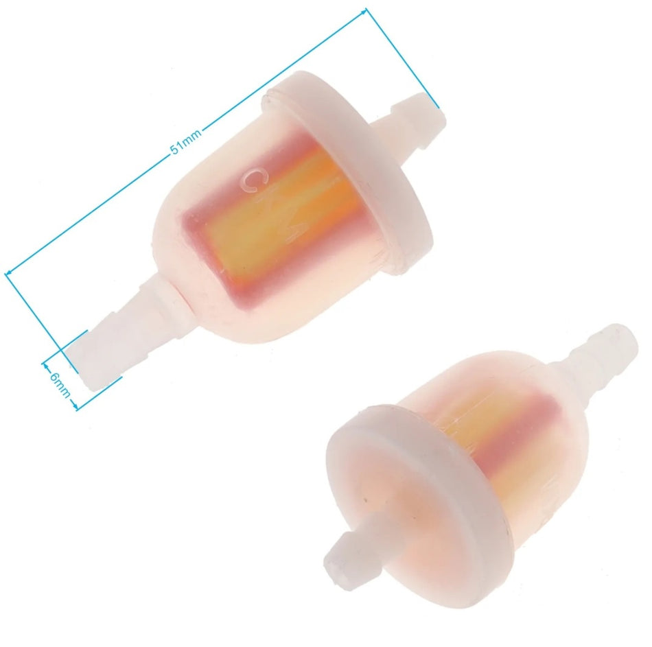 2x Universal Benzinfilter Filter 6mm Kraftstofffilter für China Roller Motorrad Quad/ATV Scooter usw.
