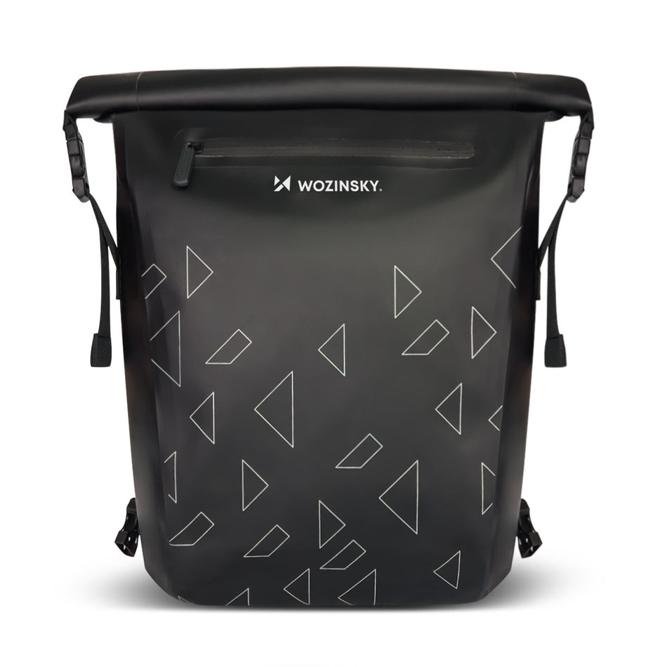 Wozinsky wasserdichter Rucksack für Fahrradkoffer Fahrradtasche 2in1 23l schwarz WBB31BK