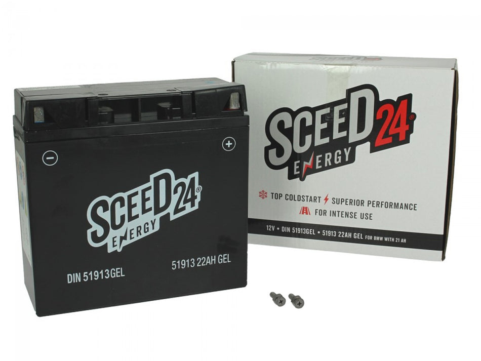 Sceed24 Batterie 51913 Gel, 12 V, 21 A, Gel / SLA, TOP PREIS-TOP QUALITÄT Factory activated, ohne Säurepack