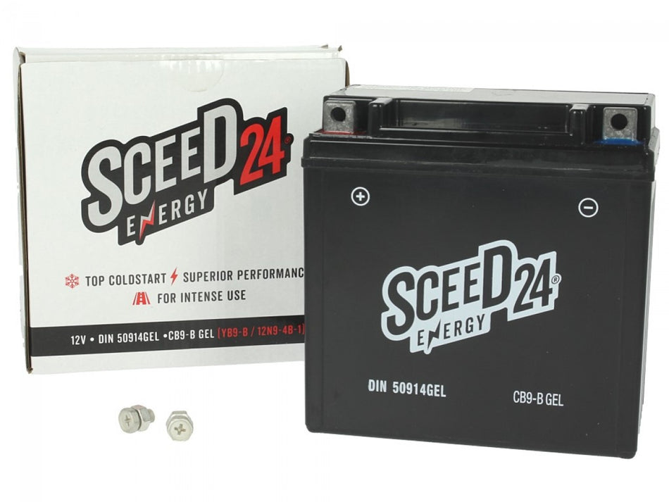 Sceed24 Batterie HB9-B GEL, 12 V, 9 A, Gel / SLA, TOP PREIS-TOP QUALITÄT (für YB9-B oder 12N9-4B-1), 140x80x135 mm