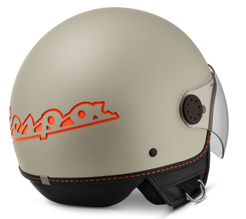 Vespa Jethelm Demi Jet, Visor 4.0, beige, matt, Suffix: Q03_beige 598, XS, ABS, ECE 22.06
