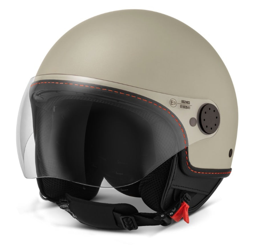 Vespa Jethelm Demi Jet, Visor 4.0, beige, matt, Suffix: Q03_beige 598, XS, ABS, ECE 22.06