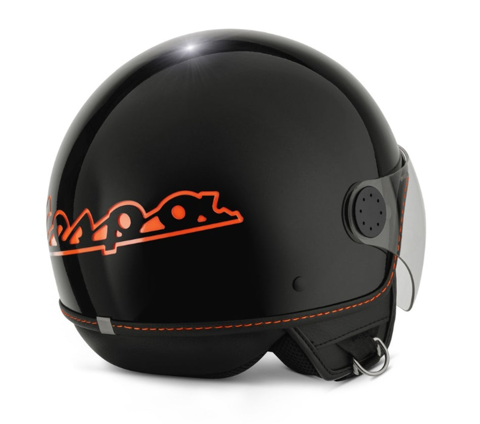 Vespa Jethelm Demi Jet, Visor 4.0, schwarz, glänzend, Suffix: XN2_nero cosmo / vulcano / 98/A, ABS, ECE 22.06
