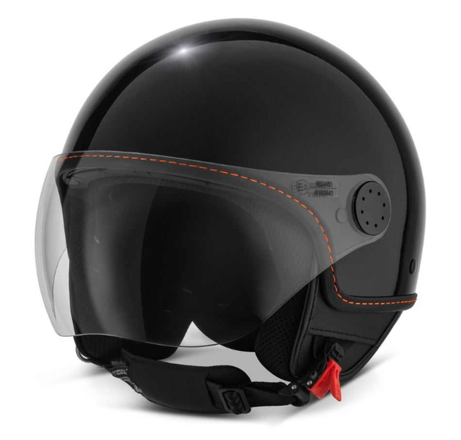 Vespa Jethelm Demi Jet, Visor 4.0, schwarz, glänzend, Suffix: XN2_nero cosmo / vulcano / 98/A, ABS, ECE 22.06