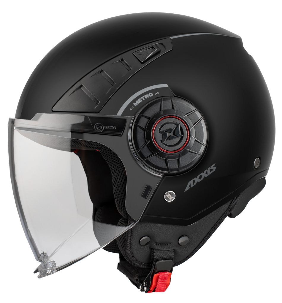 Axxis Jethelm Demi Jet, Metro, Solid, schwarz, matt, ABS, ECE 22.06