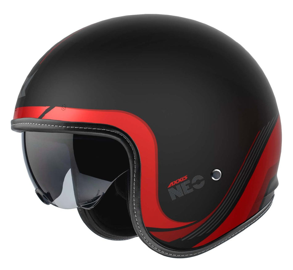 Axxis Jethelm Hornet S SV, Neo, ABS, schwarz, rot, matt, ECE 22.06