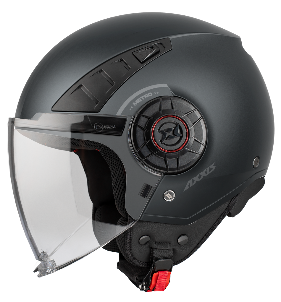 Axxis Jethelm Demi Jet, Metro, Solid, anthrazit, matt, ABS, ECE 22.06