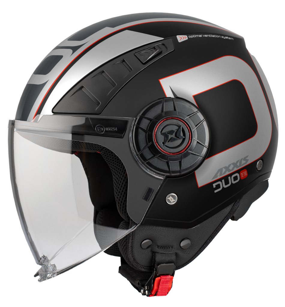 Axxis Jethelm Metro, Duo, Demi Jet, ABS, schwarz, silber, matt, ECE 22.06