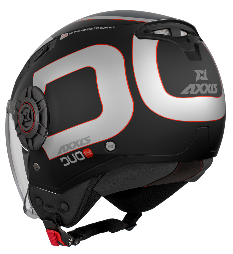 Axxis Jethelm Metro, Duo, Demi Jet, ABS, schwarz, silber, matt, ECE 22.06