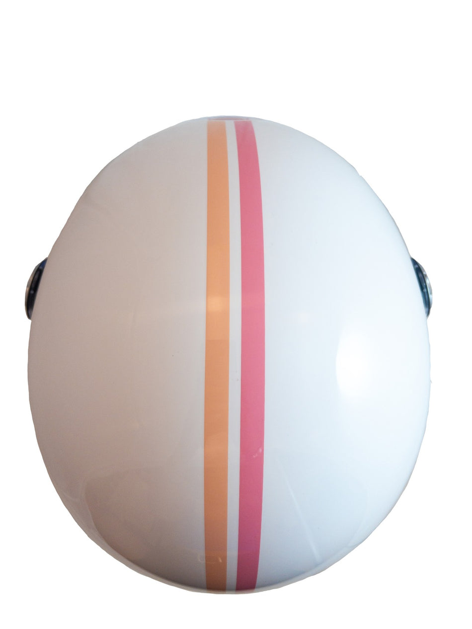 Helmo Milano Jethelm Demi Jet, Veloce, weiß, pink, glänzend, pink lady, ABS, ECE 22.06