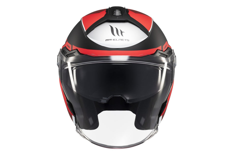 MT Helmets Jethelm Cosmo SV, Cruiser, rot, schwarz, weiß, matt, ABS, ECE 22.06