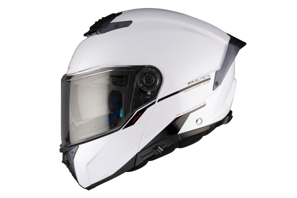 MT Helmets Klapphelm Atom 2 SV, Solid, weiß, glänzend, L, ABS, ECE 22.06