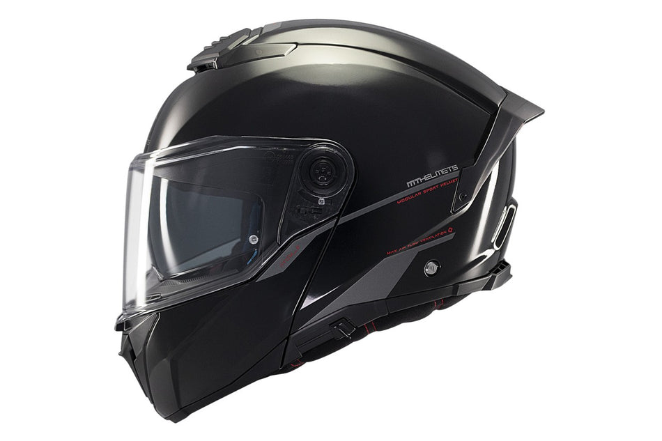MT Helmets Klapphelm Atom 2 SV, Solid, schwarz, glänzend, L, ABS, ECE 22.06
