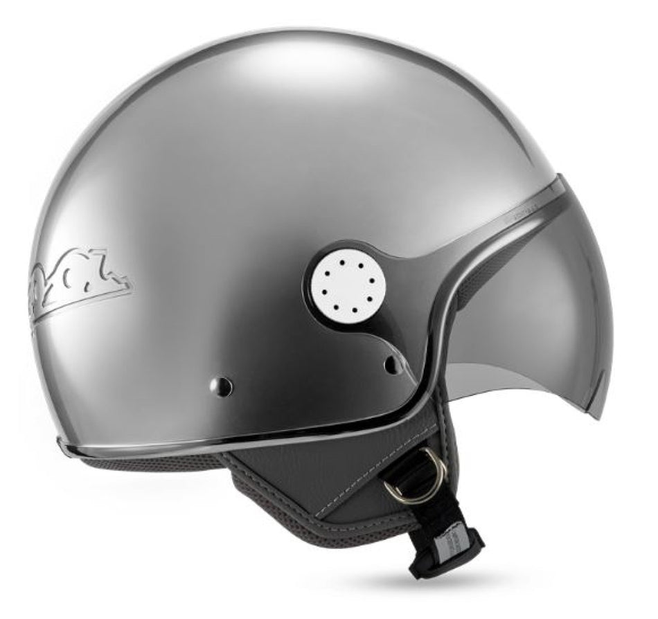 Vespa Jethelm Demi Jet, Visor 4.0 DEC Blade, silber, matt, ABS, ECE 22.06
