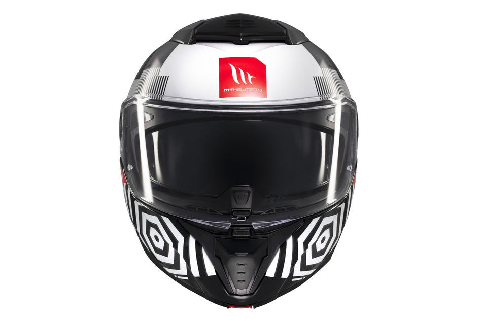 MT Helmets Klapphelm Atom 2 SV, Strange, schwarz, weiß, grau, glänzend, L, ABS, ECE 22.06