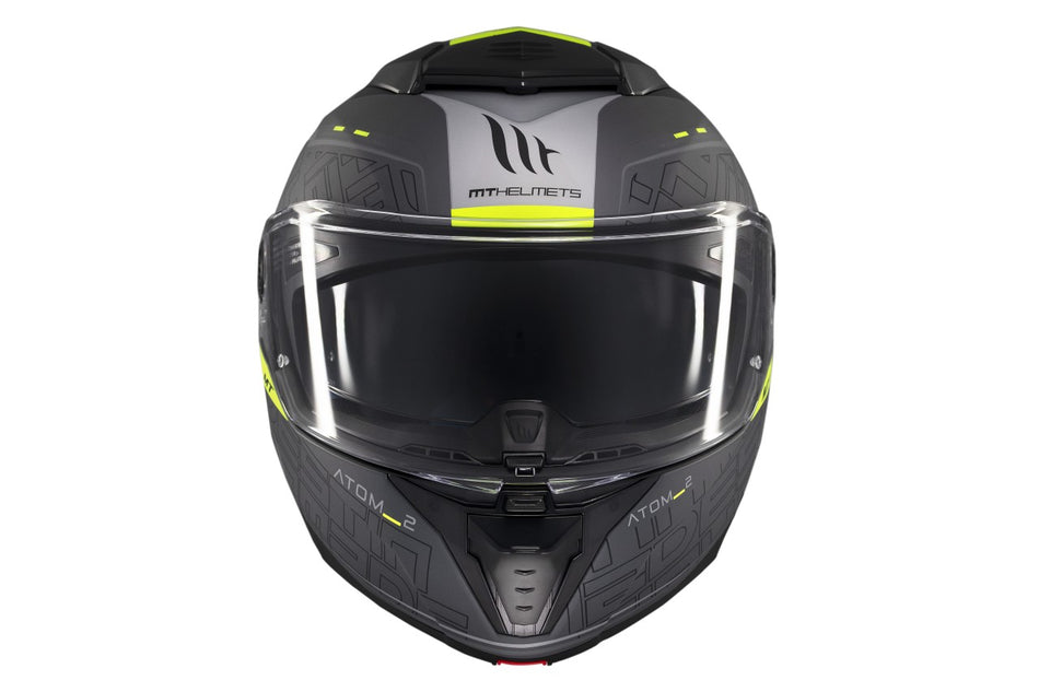 MT Helmets Klapphelm Atom 2 SV, Destiny, grau, schwarz, gelb, matt, L, ABS, ECE 22.06