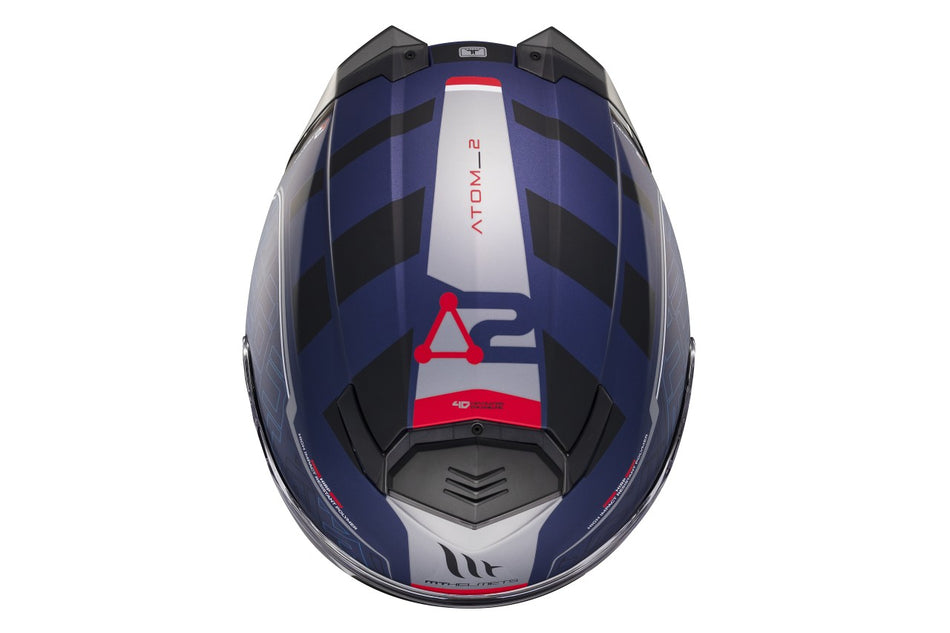 MT Helmets Klapphelm Atom 2 SV, Destiny, blau, schwarz, rot, matt, L, ABS, ECE 22.06