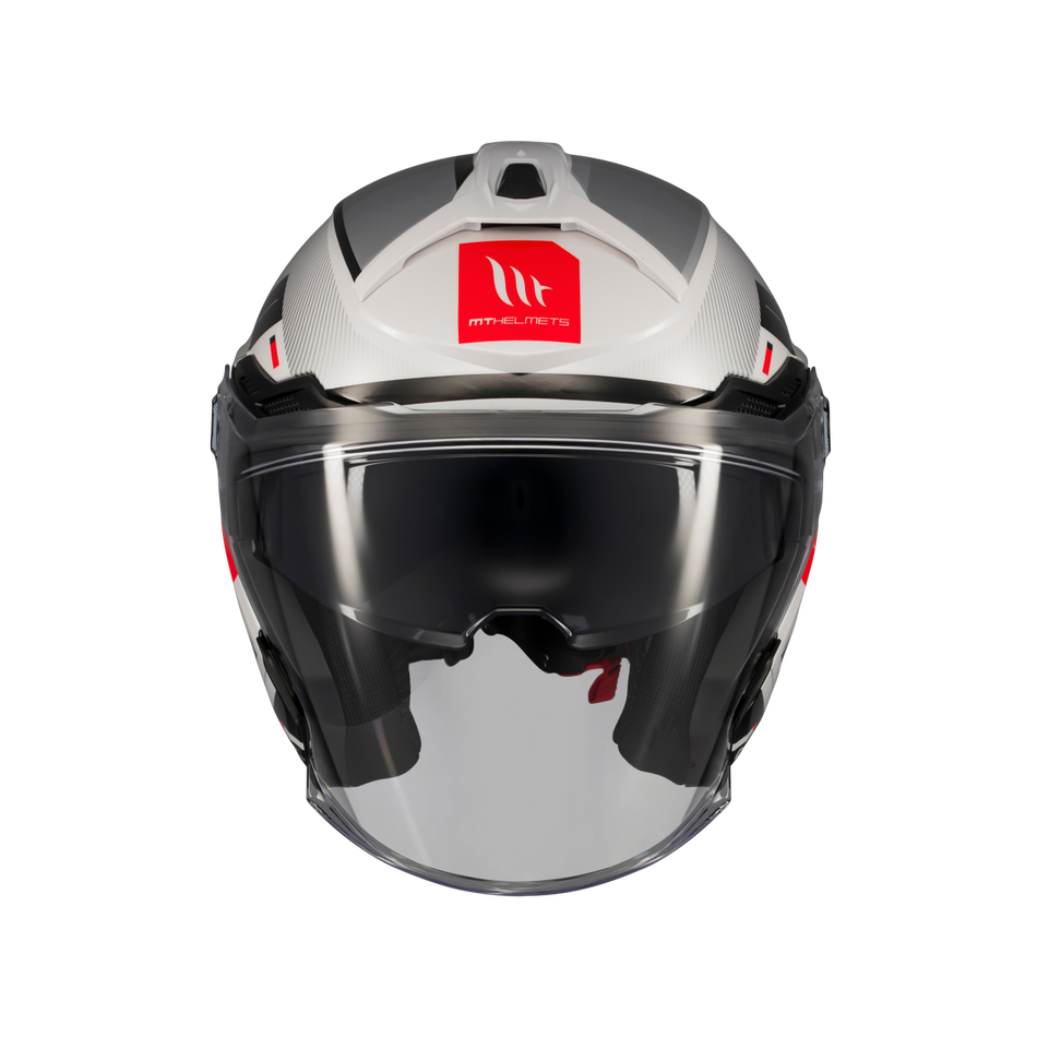 MT Helmets Jethelm Cosmo SV, Silence, weiß, grau, schwarz, glänzend, ABS, ECE 22.06