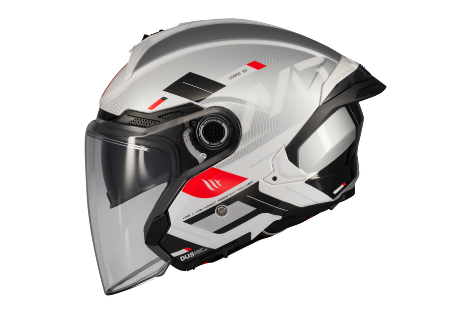 MT Helmets Jethelm Cosmo SV, Silence, weiß, grau, schwarz, glänzend, ABS, ECE 22.06