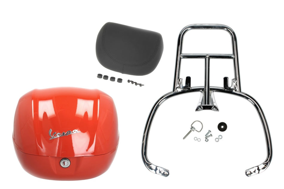 NF ProKit Top Case Kit 32 l, Suffix: A11_orange brick/orange impulsivo, Gepäckträger chrom, Rückenpolster schwarz, Vespa Primavera