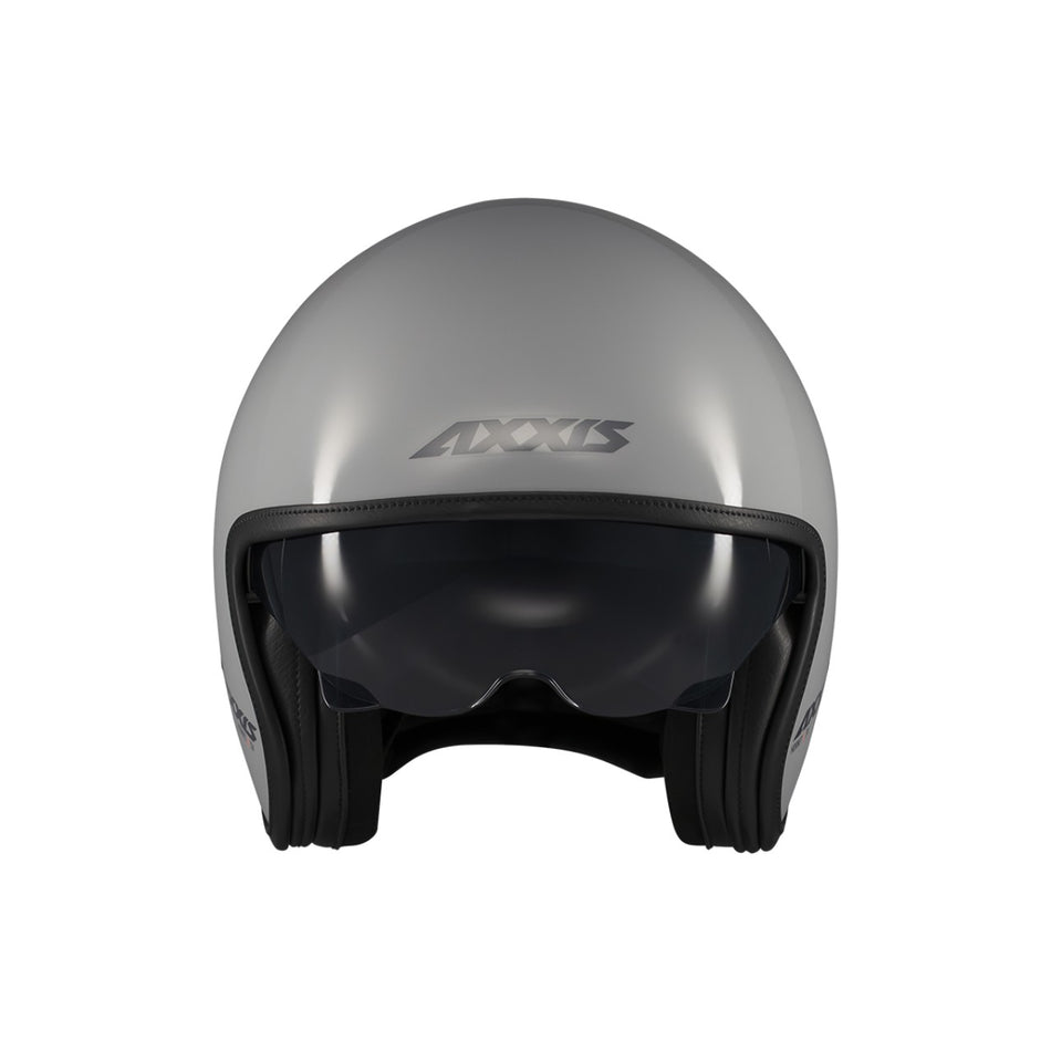 Axxis Jethelm Hornet S SV, Solid, grau, glänzend, ABS, ECE 22.06