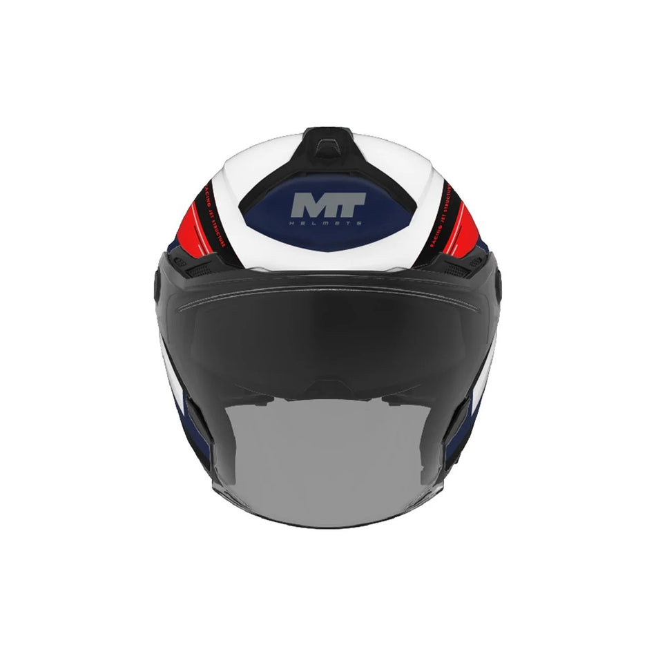 MT Helmets Jethelm Cosmo SV, Icarus, weiß, rot, blau, glänzend, ABS, ECE 22.06