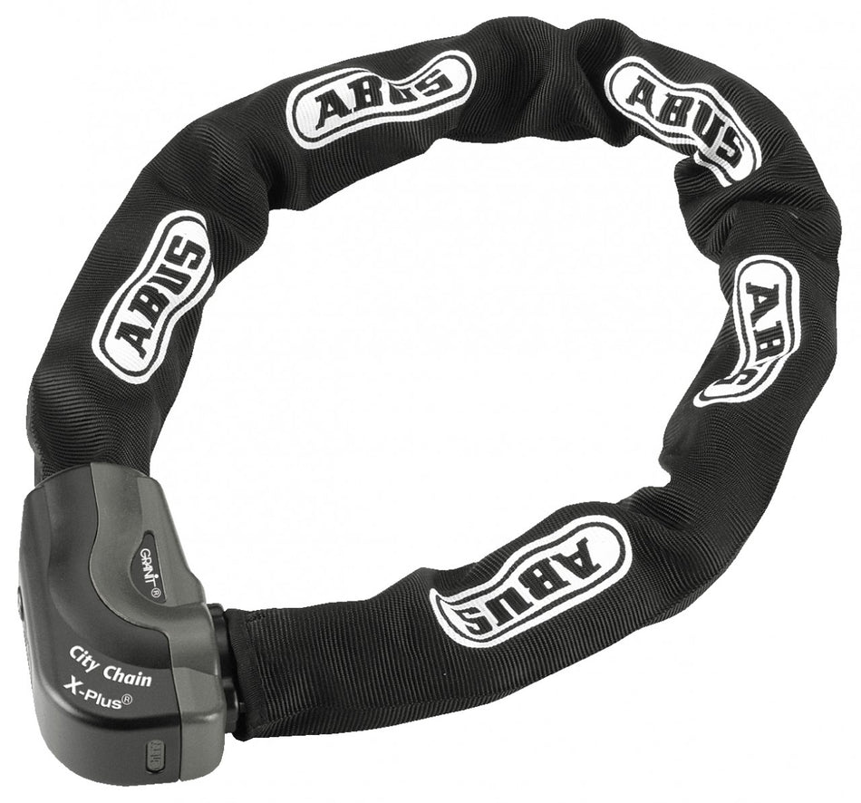 ABUS Schloss-Ketten-Kombination Granit City Chain X-Plus 1060, Security Level 15, ART Level 3, schwarz, Ø 10 mm, Länge: 1100 mm