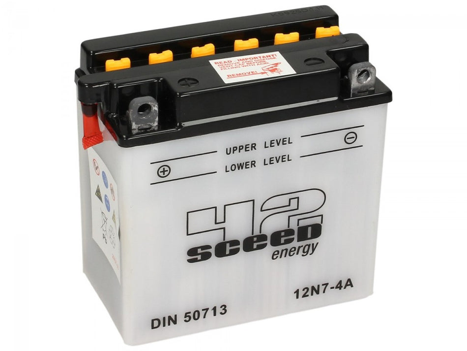 Sceed24 Batterie 12N7-4A, 12 V, 7 A, Standard, TOP PREIS-TOP QUALITÄT ohne Säure, 135x75x133 mm